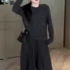 Camiseta Estilo Europeu Gola Redonda Estampa de Leopardo Retrô Feminina 2026 Início da Primavera Tamanho Grande para Gordinhas Modeladora Elegante Manga Longa Camiseta Básica Top