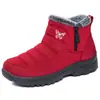 Nuevos zapatos de algodón de invierno para mujer con forro de felpa, engrosados para abrigar, botines bordados de suela gruesa, botas de algodón versátiles para exteriores de felpa