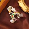 Moda Chanel Estilo Novo Broche de Carta Pérola Strass Distintivo Corsage Terno Casaco Vintage Pin Acessórios
