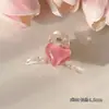 Pasador de Corazón Rosa para Mujer, Pin Lateral para la Frente, Accesorio para el Cabello, Pinza de Garra Linda de Verano para Flequillo, Adorno para el Cabello