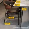 Mesa de comedor italiana minimalista de mármol con base metálica bicolor, juego de mesa y sillas de comedor rectangulares de mármol apto para casas grandes