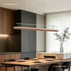 Araña de iluminación de restaurante minimalista italiano Bauhaus, araña lineal de alta gama para sala de estar, hogar, estudio, protección ocular