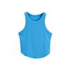 Verão gola redonda ombro estreito bainha curva curto exposto no umbigo top pequeno garota popular versátil slim fit modelador colete em I