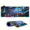 Popular Série Cyberpunk Gaming Mouse Luminoso e Teclado Pad RGB Desk Mat Fábrica Personalizada Atacado