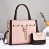 Bolso Tote de Gran Capacidad para Viajero de Negocios, Bolso de Mano de Alta Gama, Moda Color Contraste, Bolso para Mujer, Equipaje de Cuero
