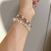 Pulsera elástica de piedra de uva verde natural con cristal amarillo y blanco, estilo francés de alta elasticidad, para parejas, nueva moda.