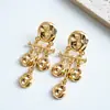 Pendientes Colgantes Ovalados de Circonita Transfronterizos Europeos y Americanos, Moda Retro, Temperamento Exquisito, Lujo Ligero, Pendientes de Alta Gama