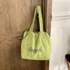 Bolsa Tote com Letras para Mulheres 2026 Nova Retro Camurça Grande Capacidade Cordão Ombro Mão Bolsa Casual para o Dia a Dia