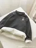 Bekeifei Roupa Térmica Infantil Forrada com Fleece Novo Estilo para Crianças Média e Mais Velhas Gola Alta Quente Outono e Inverno Top para Bebê para Meninos e Meninas Manga Longa
