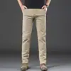 Pantalones Casuales de Hombre de Alta Gama Estilo Americano Verano Delgados Negocios Rectos Elásticos Modernos Versátiles Algodón Puro Pantalones Largos de Hombre
