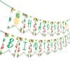 BA245 Banderines hawaianos para fiestas de cumpleaños, banderines colgantes, banderines triangulares, decoración navideña