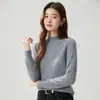 26 Otoño Invierno Nuevo Suéter de Cachemira 100% para Mujer Cuello Medio Alto Hombro Raglán Tejido Grueso Manga Larga Capa Base de Cachemira