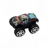 Caminhonete de Lata 7,3cm Graffiti Veículo Off-Road Puxa-e-Solta