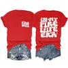 Esposa Ardiente en Mi Ardiente En Stock Casual Sencillo Estampado de Letras Camiseta para Mujer Exportación de Amazon Holgada Manga Corta