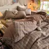 2026 Novo Conjunto Fresco Floral de Gaze Macia Dupla Camada Quatro Peças para Casa Capa de Edredom Conjunto de Três Peças para Dormitórios Gaze Amiga da Pele