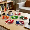 Posavasos de Acrílico para Fútbol con Temática de Atmósfera Mundialista Transfronteriza, Diseños Creativos de Banderas, Tapetes Aislantes de Calor, Souvenirs de Merchandising para Aficionados