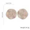 Pendientes de aro redondos con tachuelas de diamante y plisados, transfronterizos europeos y americanos, pendientes de lujo ligero de alta gama, pendientes de mujer versátiles y de moda