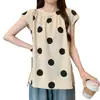 Tiro Real Talla Grande Mujer Chica Gordita Holgado Manga Corta Volante Transpirable Camiseta Mujer Todo Fósforo Adelgazante Cuello Redondo Elegante Top para Mujer