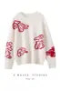Suéter Navideño y de Año Nuevo 100% Lana, Patrón Jacquard de Buena Suerte, Tejido Grueso de Cuello Redondo, Suministro Directo del Fabricante
