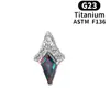 Aretes de Titanio G23 con Zirconia Piedra de Cometa Nueva para Lóbulo de la Oreja Perforación Joyería con Rosca Interna, Cambia de Color