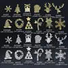 Joias para Nail Art de Natal Atacado Liga de Ouro e Prata Floco de Neve Sino Árvore de Natal Acessórios Decoração de Unha Usável Diamantes