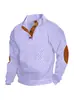 Suéter de punto casual para hombre de importación, otoño e invierno, cuello alto jacquard, suéter de punto con retazos de cuero de manga larga para comercio exterior europeo y americano de Amazon