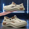 Zapatos de Jardín Transfronterizos para Hombre Zapatos de Cueva Ropa Exterior de Verano Punta Redonda Arrastre de Caca Sentido Conducción Casual Plataforma Sandalias de Playa