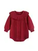 Mameluco para Niña 100% Forro Polar Cuello Volante Grueso Tejido En Stock Otoño e Invierno Calentito para Gateo Ropa para Niños de Exterior