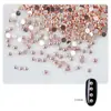 100 Adornos Metálicos para Uñas de Minerales Dorados y Plateados Remaches Metálicos de Semicírculo Accesorios para Uñas Base Plana Hemisferios Sólidos Bolas de Acero