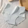 Calcinha Feminina de Algodão Puro 7A Cintura Alta Antibacteriana Crotch Estendido Sem Costura Controle de Barriga Empina Bumbum Calcinha Feminina de Algodão Puro Respirável