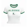 Camiseta Retro de Calle Y2K Personalizada de Comercio Exterior Europeo para Mujer con Bordado de Letras, Crop Top, Camiseta Sexy para Chicas Calientes, Estilo Europeo y Americano