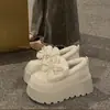 Xiaoxiangfeng Botas de Neve Birkenstock de Solado Grosso de Inverno Sapatos de Algodão Novo Estilo 2025 Mocassins Espessados com Forro de Lã Quentes para Mulheres