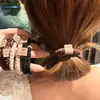 Goma para el pelo de tela con temática de oso, Diadema de tela de alta elasticidad, Goma para el pelo plisada, Scrunchie de seda helada, Cuerda para el pelo trenzada esponjosa