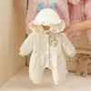 Macacão de Bebê Outono e Inverno Menina de Bebê Algodão Fino Fofo Roupas de Passeio Outwear de Algodão Roupas de Inverno para Recém-Nascido