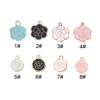 Joyería DIY Hecho a Mano Flor Aleación Esmalte Colgante Accesorios de Collar Pulsera Llavero Accesorios para Pendientes Charms