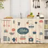 Cortina para Cubierta de Gabinete Cubierta para Cocina Riel Deslizante Cinta Mágica Cortina para Puerta sin Taladro Cubierta de Tela para Gabinete a Prueba de Polvo