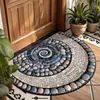 Felpudo de entrada semicircular tipo guijarro para uso doméstico, fácil de mantener, resistente a la suciedad y al desgaste, entrega transfronteriza TEMU