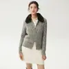 Falda midi de punto de cachemira para mujer con textura de patrón de rombos, nuevo estilo otoño/invierno, de cintura alta, corte A, engrosada, cintura elástica