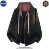 Sudadera con capucha de manga larga de alta calidad marca NASA para hombre, otoño casual simple moda holgada lujo chaqueta moderna