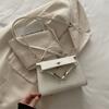 Bolsa de mão elegante estilo coreano com fecho simples 2025 Textura primavera e verão Novidades Padrão de crocodilo Bolsa transversal Kelly