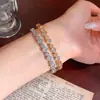 Pulsera geométrica redonda minimalista con cierre de circonita, versátil y elegante, única y exquisita, joyería de nicho de alta gama