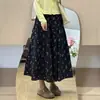 Falda con Bolsillos~ Fresca y Dulce Estampado Floral Falda de Cintura Elástica para Mujer, Primavera y Verano, Suave y Dulce, Falda de Corte A Holgada y Adelgazante