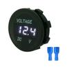 Voltímetro LED impermeable para coche y motocicleta, medidor de voltaje de 6 V-30 V, pantalla roja, azul y verde, monitor de batería para sistemas de CC.