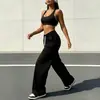 Amazon Ropa de Mujer Europea y Americana Transfronteriza Verano 2026 Pantalones de Pierna Recta Sueltos de Cintura Alta Pantalones de Chándal Deportivos Casuales Largos para Mujer
