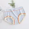 [Alta Calidad] Ropa Interior Femenina de Seda Viva Antibacteriana de Curado de Cintura Media Sin Costuras Cómoda Transpirable de Contraste