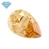 Gema Huagang Perfurada Transversalmente em Forma de Pera Zircônia Champagne Pedra Solta em Forma de Gota Buraco Único Anel de Zircônia Cúbica Sintética Gema