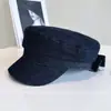 Gorra de Béisbol Serie de Lazos de Mezclilla Europea y Americana para Mujer, Gorra de Pico Otoño e Invierno, Boina Elegante, Gorra Azul Marino Versátil, Moderna