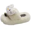 Pantufas peludas de gatinho macias e fofas 2026, estilo feminino, antiderrapantes, quentes, adequadas para uso doméstico e externo, pantufas de algodão peludas de dupla finalidade para mulheres