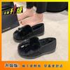 Sapatos Doudou Sapatilhas Sapatilhas Pretas Sola Macia Um Pé Sapatos de Pano Antigos de Pequim Sapatos Femininos 2025 Outono e Inverno Nova Moda Estampa de Leopardo