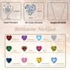 Collar explosivo transfronterizo de alta calidad en forma de corazón de Amazon para hombres y mujeres, con colgante de amor y cadena de clavícula con doce piedras de nacimiento.
